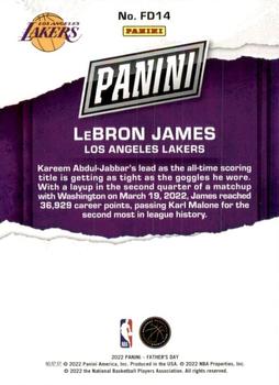 2022 Panini Father's Day - Father's Day #FD14 LeBron James Back
