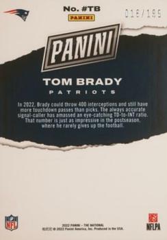 2022 Panini National Convention Silver Packs - Orange #TB Tom Brady Back