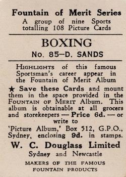 1948-49 W.C.Douglass Fountain Of Merit  #85 Dave Sands Back