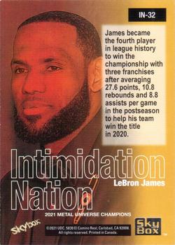 2021 SkyBox Metal Universe Champions - Intimidation Nation #IN-32 LeBron James Back