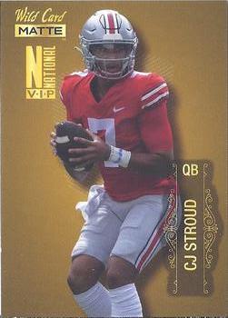 2022 Wild Card National Convention VIP Packs - Base Football Gold Background #MBN-8 CJ Stroud Front