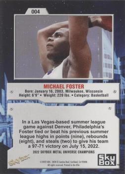 2022 SkyBox Metal Universe Champions #004 Michael Foster Back
