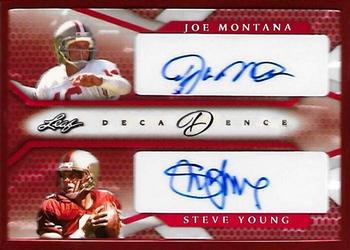 2022 Leaf Decadence - Dual Autographs Red #DA-19 Joe Montana / Steve Young Front