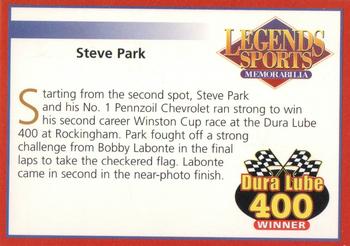 2001 Legends Sports Memorabilia #NNO Steve Park Back