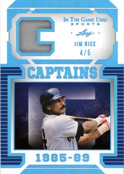 2022 Leaf In The Game Used Sports - Captains Relics Platinum Blue #C-15 Jim Rice Front