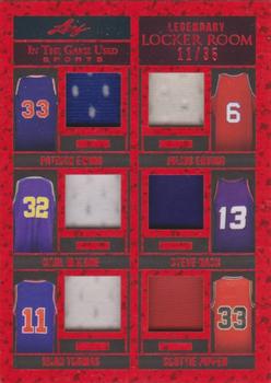 2022 Leaf In The Game Used Sports - Legendary Locker Room Bronze #LR-02 Patrick Ewing / Julius Erving / Karl Malone / Steve Nash / Isiah Thomas / Scottie Pippen Front