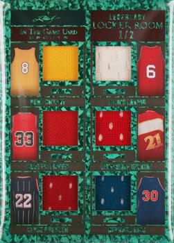 2022 Leaf In The Game Used Sports - Legendary Locker Room Emerald #LR-01 Kobe Bryant / Julius Erving / Scottie Pippen / Dominique Wilkins / Clyde Drexler / Bernard King Front