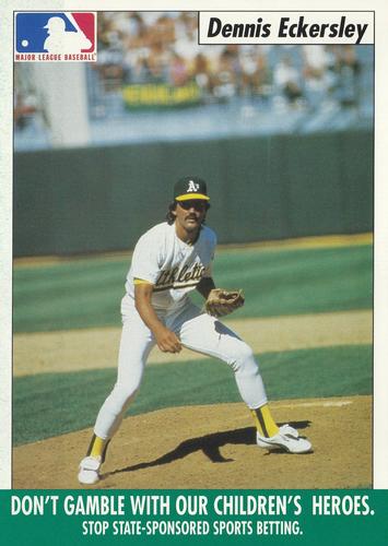1992 Coalition Against Sports Betting Postcards #NNO Dennis Eckersley Front