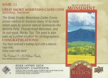 2023 Upper Deck Goodwin Champions - National Monuments Map Relics #MMR-21 Great Smoky Mountains-Cades Cove Back