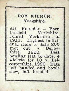 1922-23 D.C. Thomson Cricketers & Footballers #NNO Roy Kilner Back
