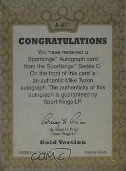 2009 Sportkings Series C - Autograph Gold #A-MT1 Mike Tyson Back