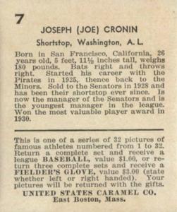 1933 U.S. Caramel (R328) #7 Joseph 