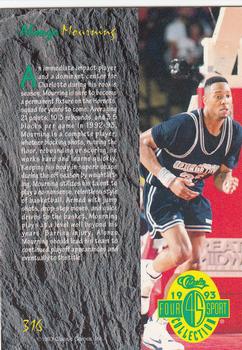 1993 Classic Four Sport #316 Alonzo Mourning Back