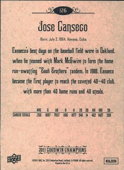 2011 Upper Deck Goodwin Champions #126 Jose Canseco Back