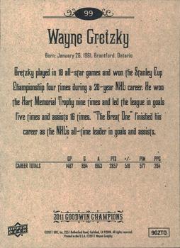 2011 Upper Deck Goodwin Champions #99 Wayne Gretzky Back