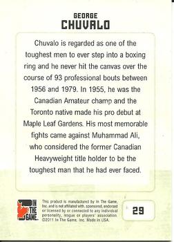 2011 In The Game Canadiana #29 George Chuvalo Back
