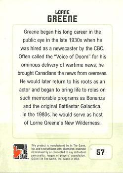 2011 In The Game Canadiana #57 Lorne Greene Back