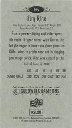 2011 Upper Deck Goodwin Champions - Mini #56 Jim Rice Back