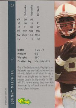 1992 Classic Four Sport - Gold #123 Johnny Mitchell Back
