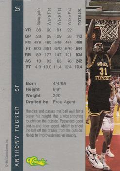 1992 Classic Four Sport - Gold #35 Anthony Tucker Back