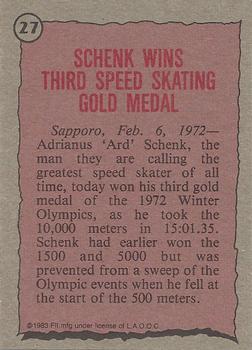 1983 Topps Greatest Olympians #27 Ard Schenk Back