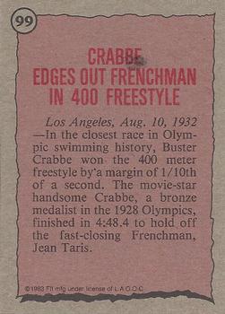 1983 Topps Greatest Olympians #99 Buster Crabbe Back