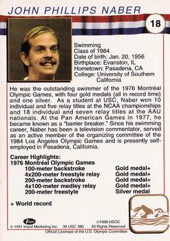 1991 Impel U.S. Olympic Hall of Fame #18 John Naber Back