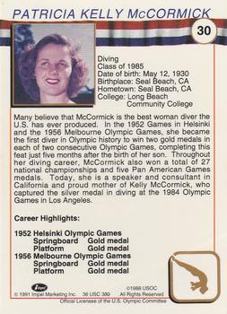 1991 Impel U.S. Olympic Hall of Fame #30 Patricia McCormick Back