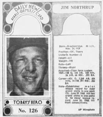 1970-71 Dayton Daily News (M137) #126 Jim Northrup Front
