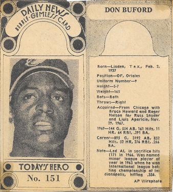 1970-71 Dayton Daily News (M137) #151 Don Buford Front