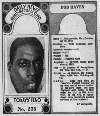 1970-71 Dayton Daily News (M137) #235 Bob Hayes Front