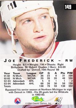 1994 Classic Four Sport #149 Joe Frederick Back