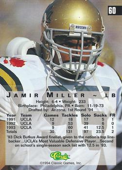 1994 Classic Four Sport #60 Jamir Miller Back