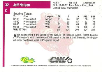1991 Classic Four Sport #32 Jeff Nelson Back