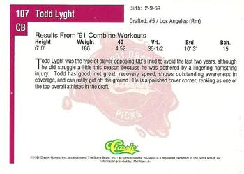 1991 Classic Four Sport #107 Todd Lyght Back