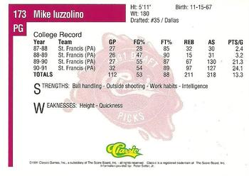 1991 Classic Four Sport #173 Mike Iuzzolino Back