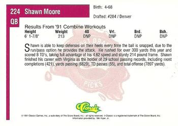 1991 Classic Four Sport #224 Shawn Moore Back
