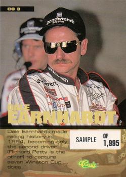 1995 Classic Five Sport #CS3 Dale Earnhardt Back