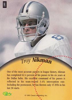 1995 Classic Five Sport #195 Troy Aikman Back