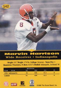 1996-97 Score Board All Sport PPF #142 Marvin Harrison Back