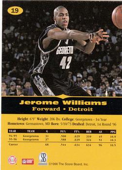 1996-97 Score Board All Sport PPF #19 Jerome Williams Back