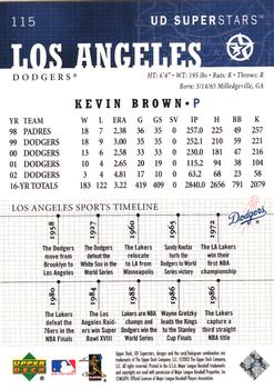 2002-03 UD SuperStars #115 Kevin Brown Back