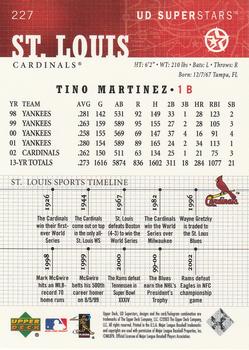 2002-03 UD SuperStars #227 Tino Martinez Back