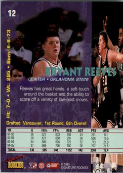 1995 Signature Rookies Tetrad #12 Bryant Reeves Back