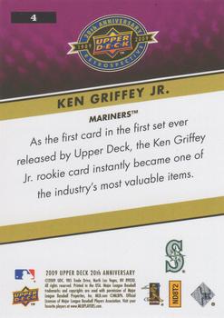 2009 Upper Deck 20th Anniversary #4 Ken Griffey Jr. Back
