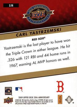 2009 Upper Deck 20th Anniversary #18 Carl Yastrzemski Back