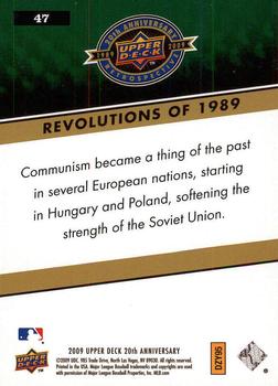 2009 Upper Deck 20th Anniversary #47 Revolutions of 1989 Back