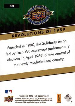 2009 Upper Deck 20th Anniversary #49 Revolutions of 1989 Back