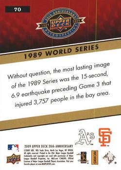 2009 Upper Deck 20th Anniversary #70 1989 World Series Back