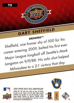 2009 Upper Deck 20th Anniversary #72 Gary Sheffield Back